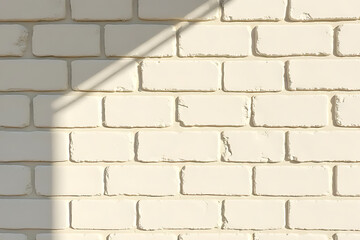 Obraz premium textured white brick wall with soft shadows creating subtle contrast, adding depth and interest to surface. light enhances details of bricks, making it visually appealing