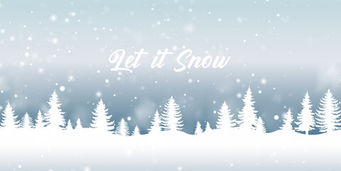 Christmas winter snowy landscape background. Winter snow dust background