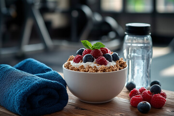 Healthy Post-Workout Breakfast with Yogurt & Berries