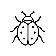 continuous line drawing of cute ladybug for company logo. vector illustration