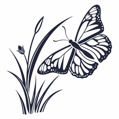 creative silhouette butterfly icon vector illustration
