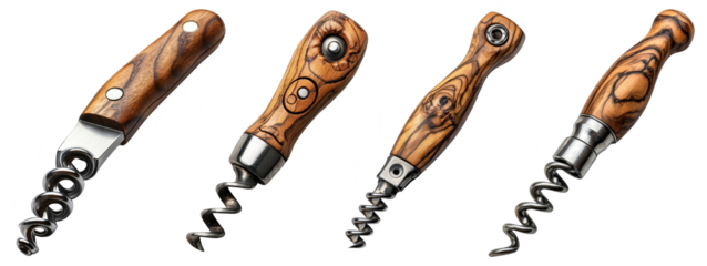 Elegant wooden corkscrews showcasing unique design and craftsmanship for wine lovers