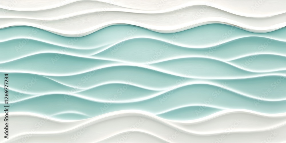Poster seamless gradient wave pattern, monochromatic 3d low profile style texture background design