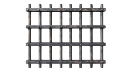 a Jail or prison metal bars isolated on a transparent background