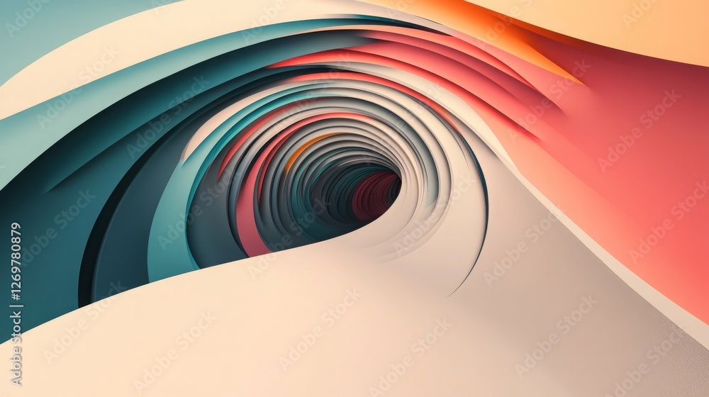 Poster circular perspective abstract background with lines.
