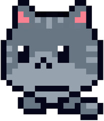 cat cartoon kawaii game character in pixel art
