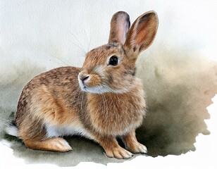 Naklejka premium portrait d'un petit lapin à fourrure mignon en ia