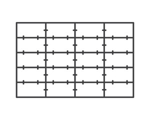 Floor tile outline icon after laying isolated on white background. Wall tile pattern, simple shape. Vector illustration