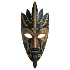 wooden mask isolated on transparent background