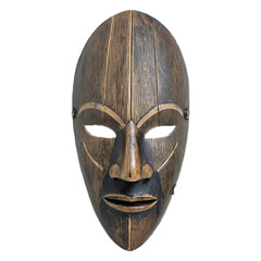 wooden mask isolated on transparent background