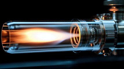 Plasma torch ignites, lab setting, energy research, science background