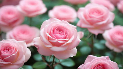 light pink roses in soft color and blur style for background. sweet color roses flowers in pastel tone with blurred style for background pattern texture. sweet color flower petals in soft color






