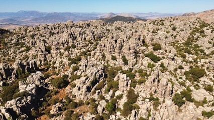 foto de drone de Paraje Natural Torcal de Antequera Málaga España europa
