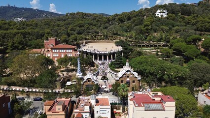 foto de drone de Parc Güell Barcelona España europa