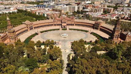 foto de drone de Plaza de España Sevilla España europa