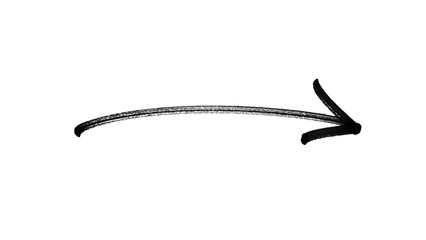Hand drawn black arrow icon transparent. Mark point icon design for business and education.