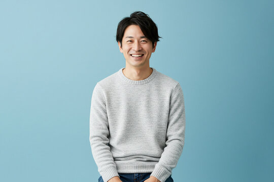 日本人男性のポートレート、30代、笑顔
