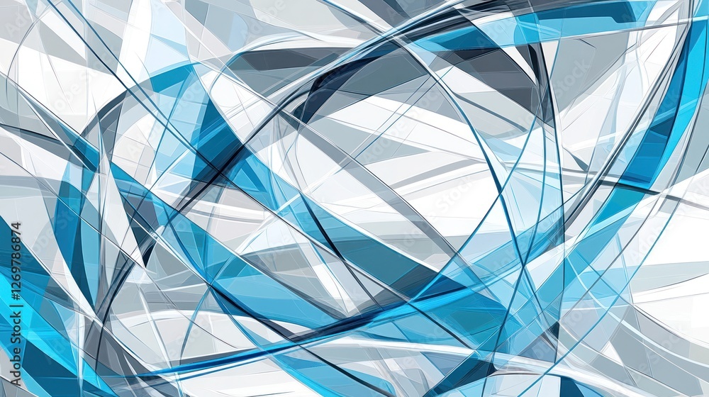 Poster abstract futuristic background with blue and gray dynamic intersecting lines