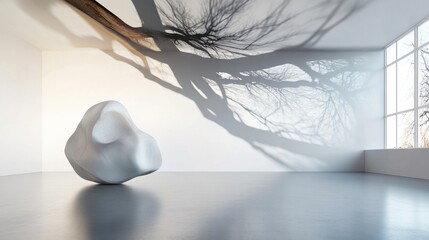 Abstract Minimalist Art in Modern Decor: Enhancing Interior Spaces with Contemporary Sculpture and Natural Light