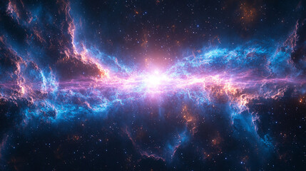 hyperspace jump with blue streaks and particles, simulating high-speed travel through a chaotic starfield, embodying the concept of rapid movement through space