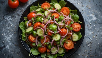 fresh vegetable salad, salad