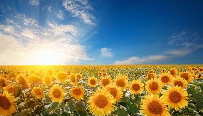 Obraz premium sunflower flower sunshine on blue sky background