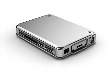 3D External Hard Drive Isolated and White Background