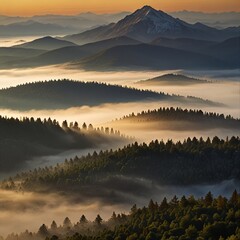 sunrise in the mountains