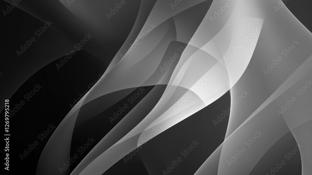 Poster abstract grayscale flowing wave design background