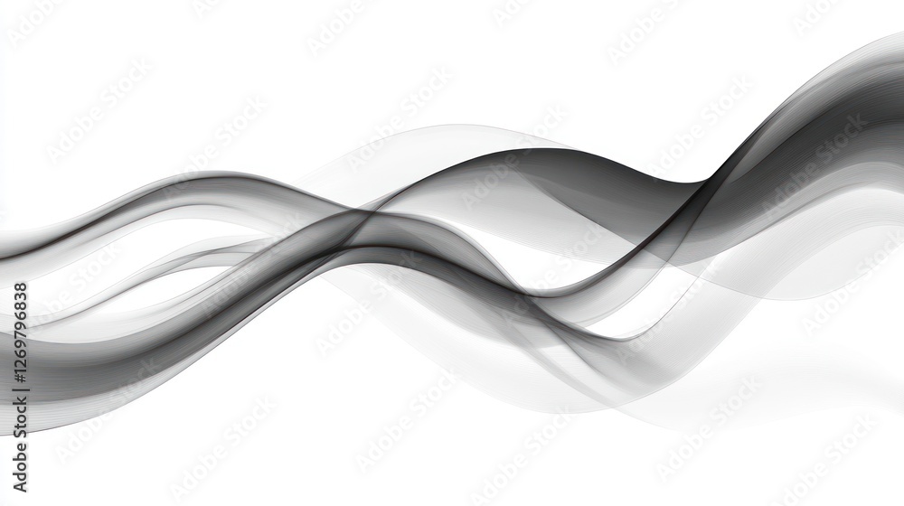 Poster Abstract grayscale flowing wave design background