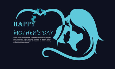 Mother's Day poster, background, card with hearts. Vector