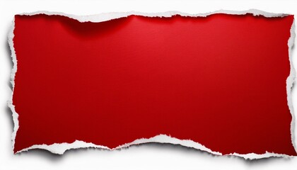 red ripped paper torn edges strips isolated on white background