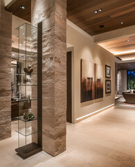 Elegant modern luxury interior design featuring striking architectural columns