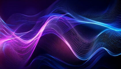 vibrant abstract waves of light in purple and blue create mesmerizing digital background evoking energy and movement in stunning design