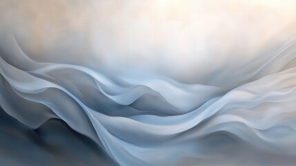 Obraz premium Serene Blue Waves Abstract Painting