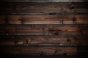 Naklejka premium Dark Brown Wood Texture: Rich, dark brown wood planks create a rustic and textured background, perfect for adding a touch of natural warmth and depth to your design projects.