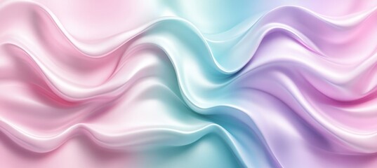 Pastel Lavender Seafoam Green Gradient Wave Pattern, Elegant Abstract Background for Design