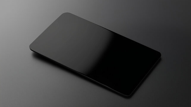A black, blank Visa card mockup, isolated on a black background, featuring a sleek design