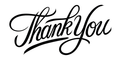 Fototapeta premium THANK YOU creative banner, minimalistic flat vector illustration, plain background