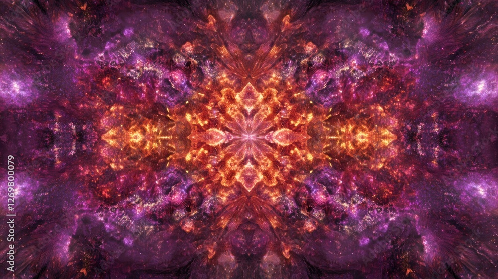 Poster cosmic kaleidoscope a symmetrical nebula display