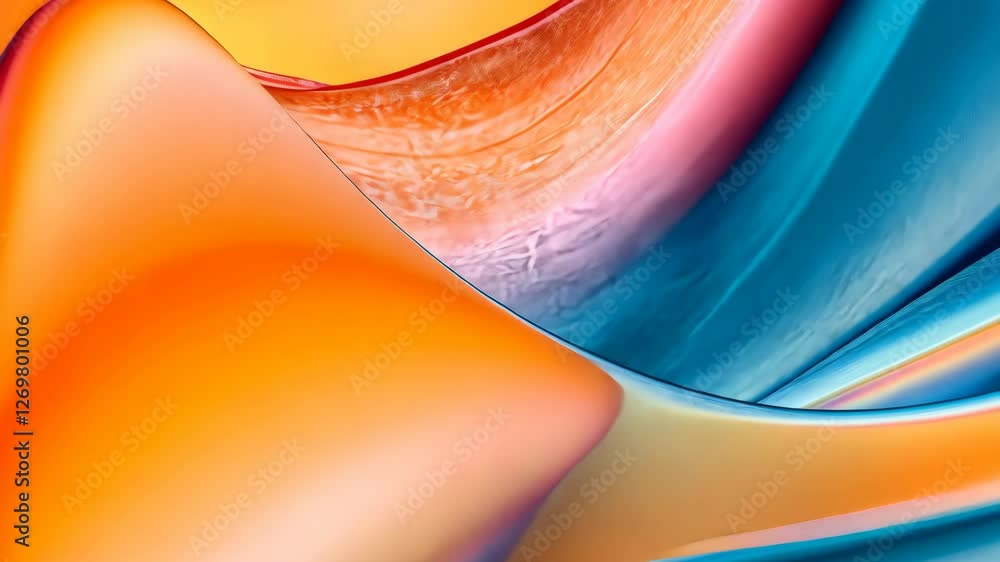 Aufkleber vibrant abstract waves with striking colors flowing across a smooth surface in a serene composition