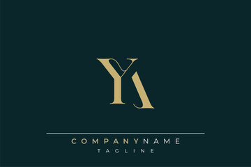 Elegant Monogram with Sophisticated Typography Design Featuring YA with Sophisticated Typography