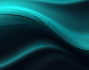 Fototapeta premium grainy noise texture background dark black teal blue gradient flowing wave ripple glowing line poster banner decoration backdrop 3d paint