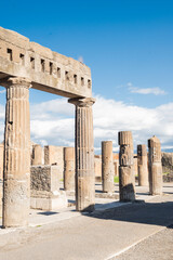 Naples Pompeii view of the ruins stones of the ancient historical city