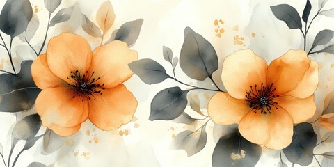 Watercolor-inspired flower design with soft petals and muted tones for modern wedding invites.