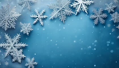 textured winter snowflake background with room for copy space