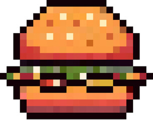 Game item burger  pixel art
