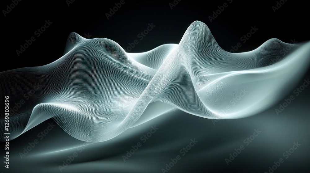 Aufkleber abstract waveform gradient on dark background: elegant and modern design