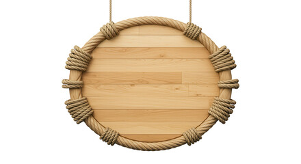 placa de madeira  circular cordas bambu no fundo transparente