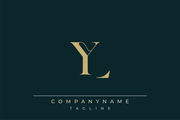 Elegant Monogram with Sophisticated Typography Design Featuring YL with Sophisticated Typography